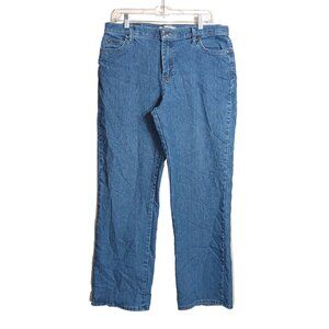 Lee Relaxed Straight Leg Jeans Womens 14 Short Medium Wash High Rise Denim